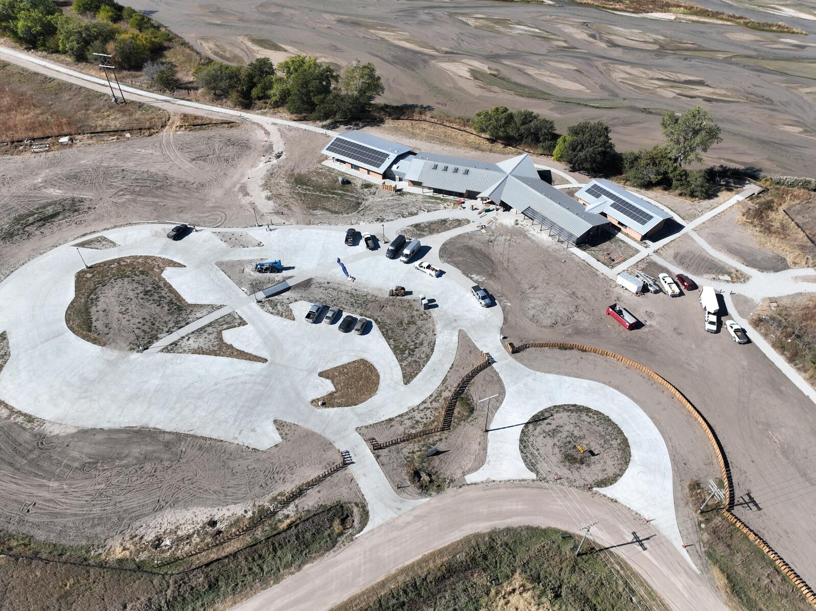 Drone image of solar panels